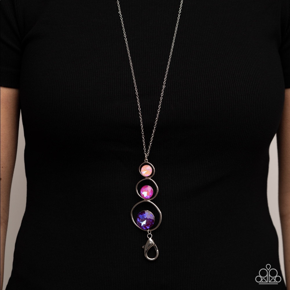 Pink circle badge holder
